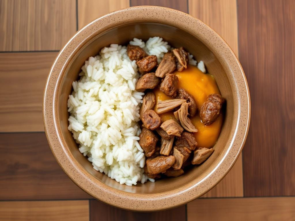 Guiso de cordero y arroz senior