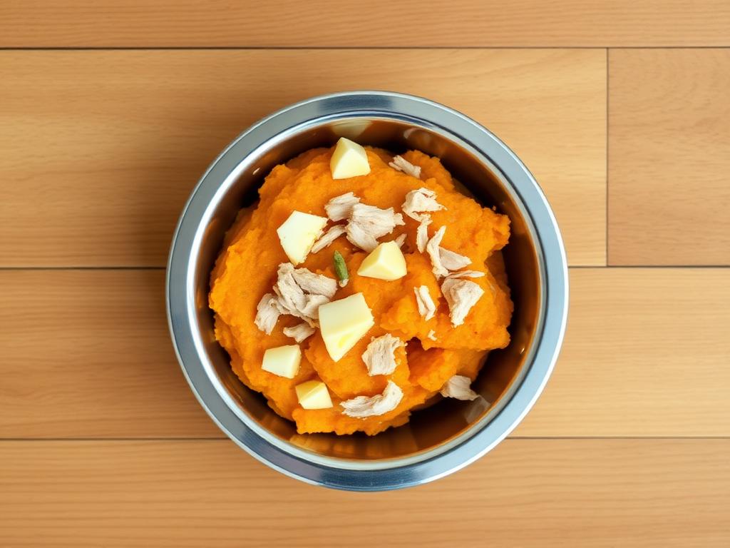 Puré de cachorro con huevo